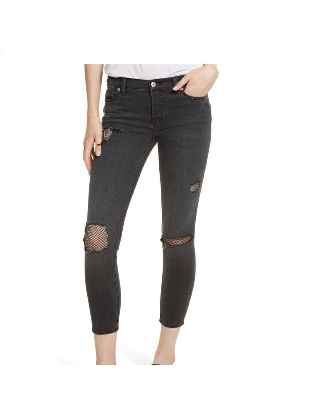 FREE PEOPLE Cropped Skinny Jeans 🖤